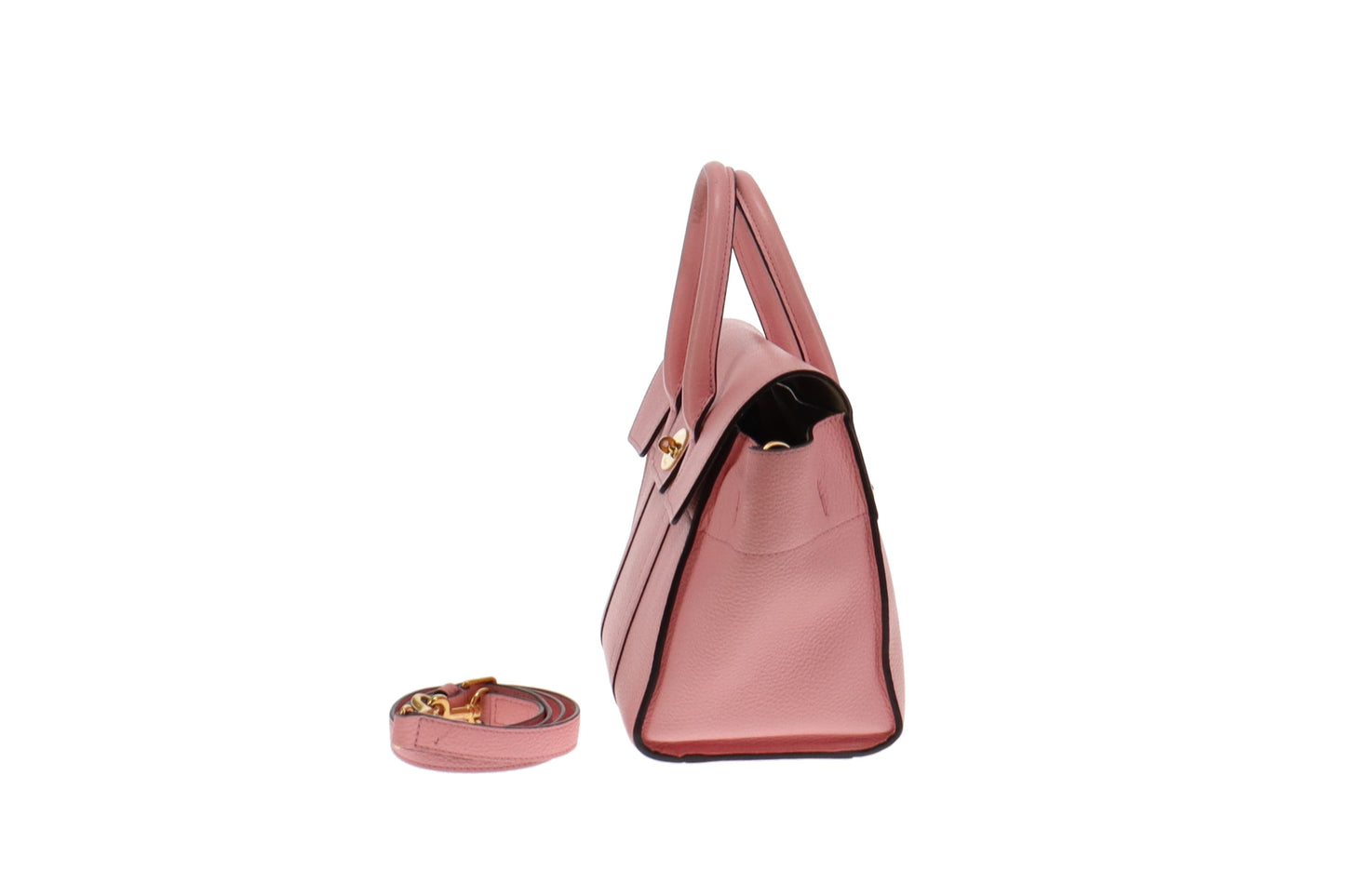 Mulberry Sorbet Pink Classic Grain Small Bayswater with Strap