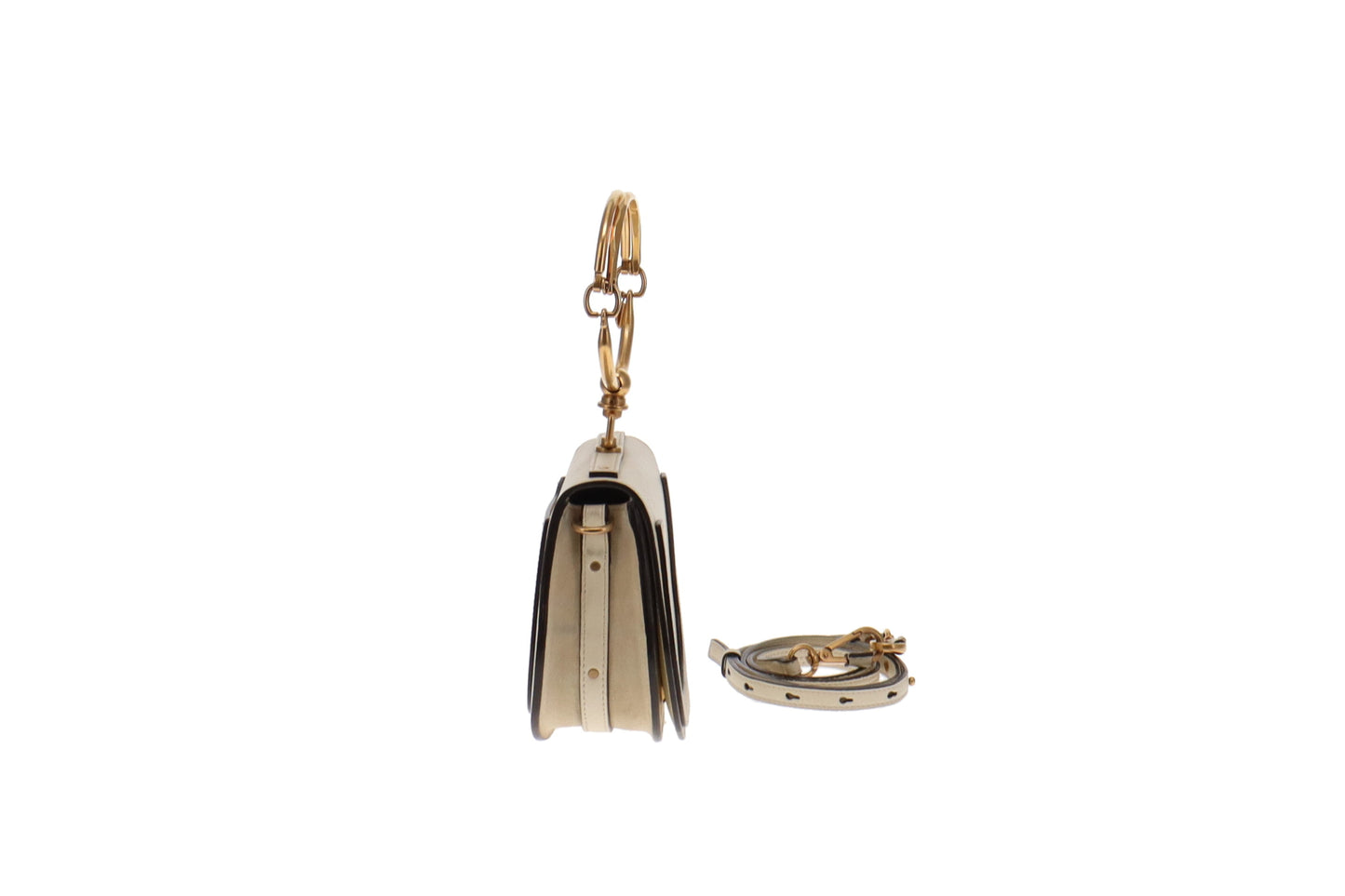 Chloe Cream Leather Small Nile Bracelet Bag