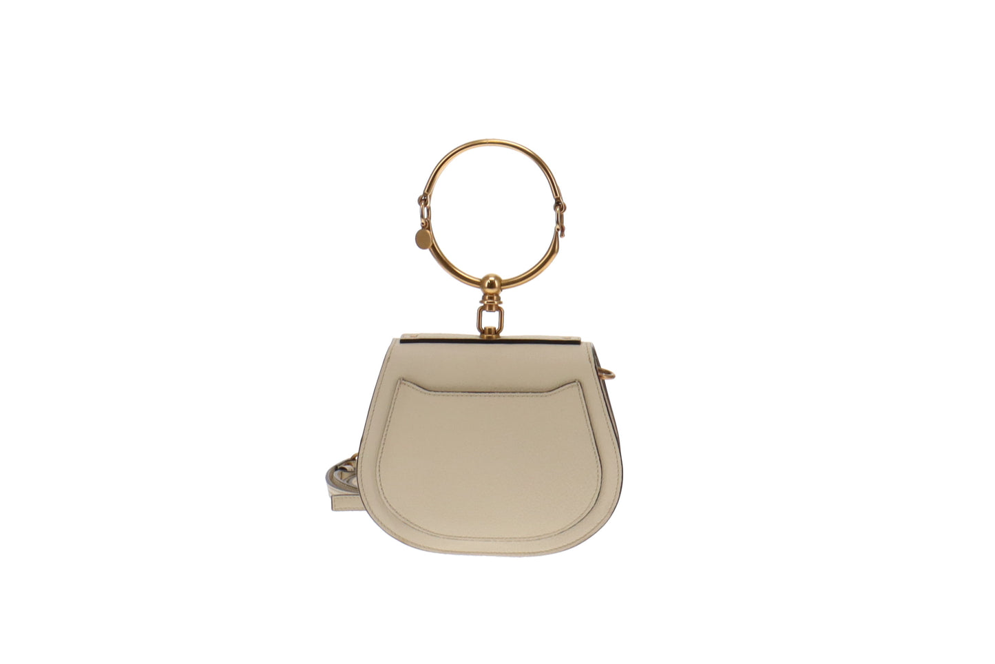Chloe Cream Leather Small Nile Bracelet Bag