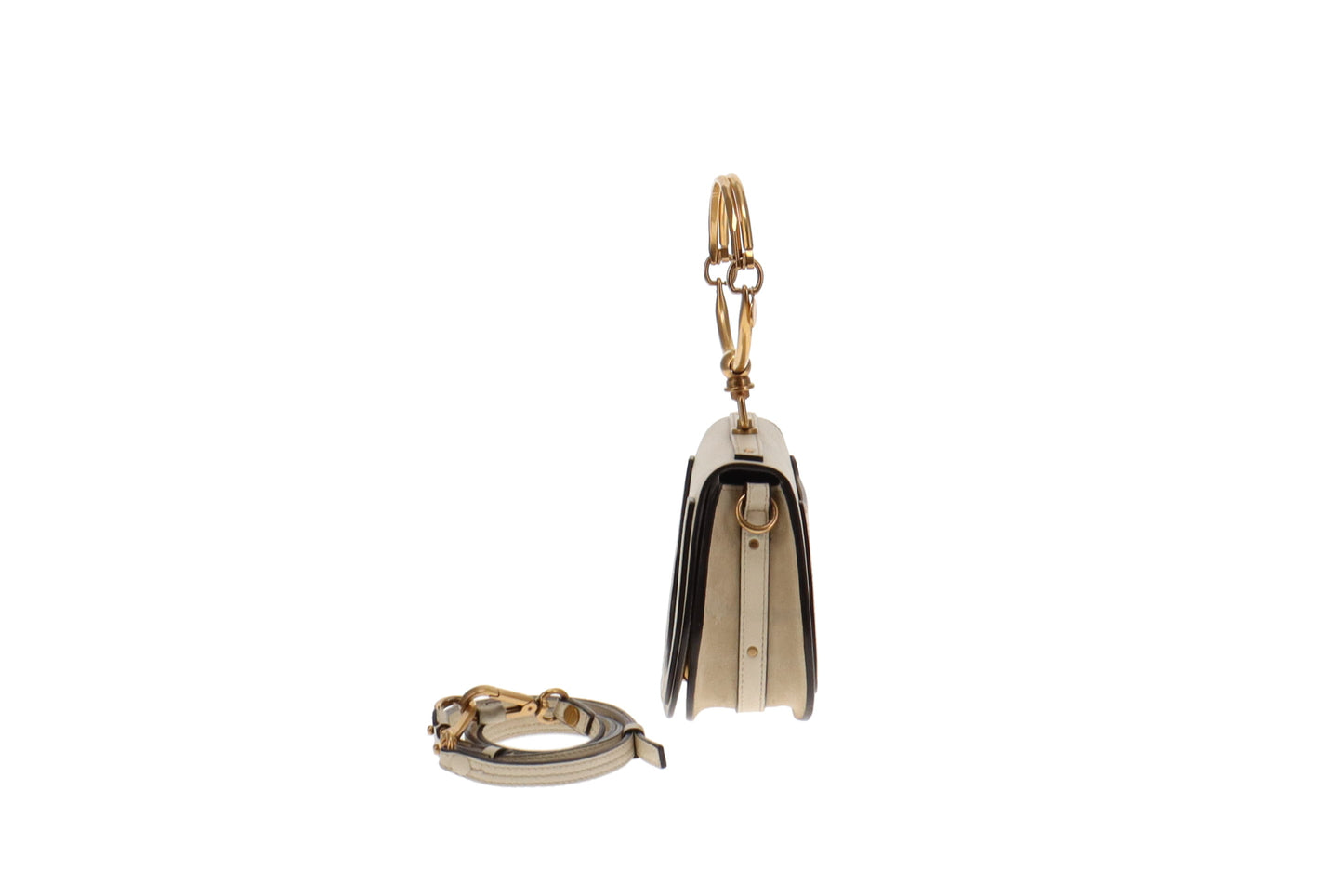 Chloe Cream Leather Small Nile Bracelet Bag