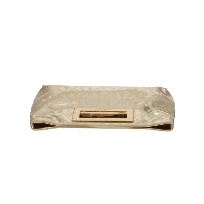 Michael Kors Gold Mirror Monogram Berkeley Clutch