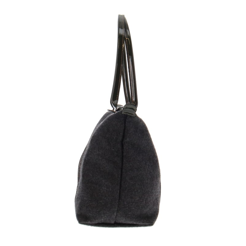 Longchamp Le Pliage Grey Tweed Striped Le Pliage Medium