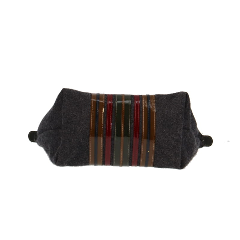 Longchamp Le Pliage Grey Tweed Striped Le Pliage Medium