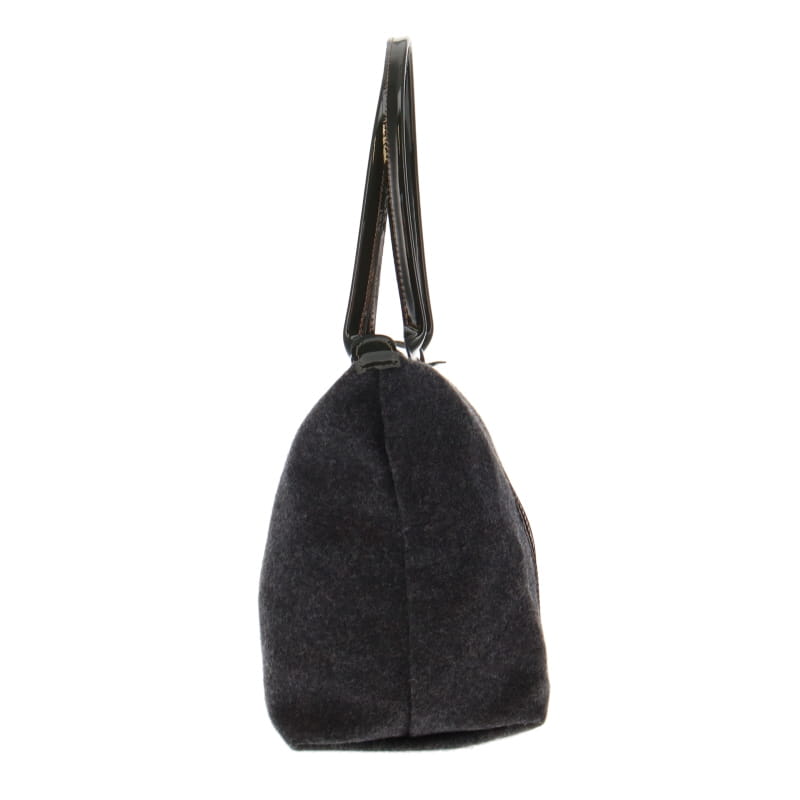 Longchamp Le Pliage Grey Tweed Striped Le Pliage Medium