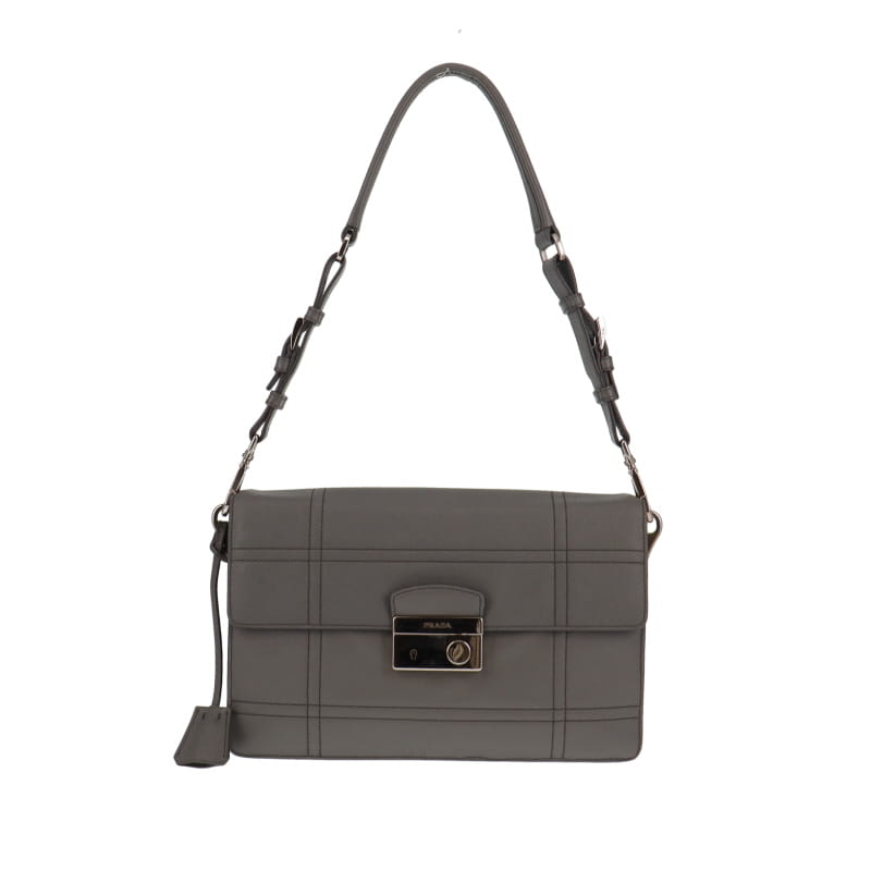 Prada Saffiano Soft Sound Bag Grey