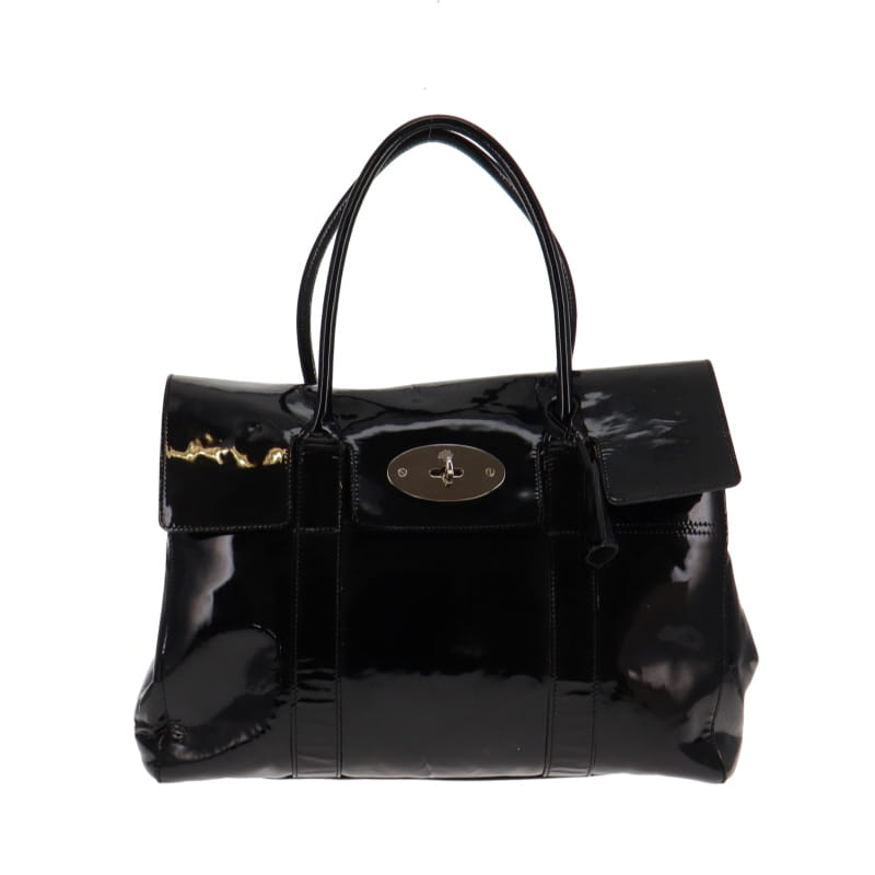 Mulberry Black Drummed Patent Leather Bayswater