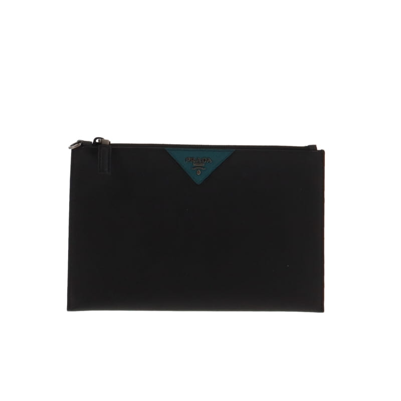 Prada Saffiano Metal Zipped Folio Clutch