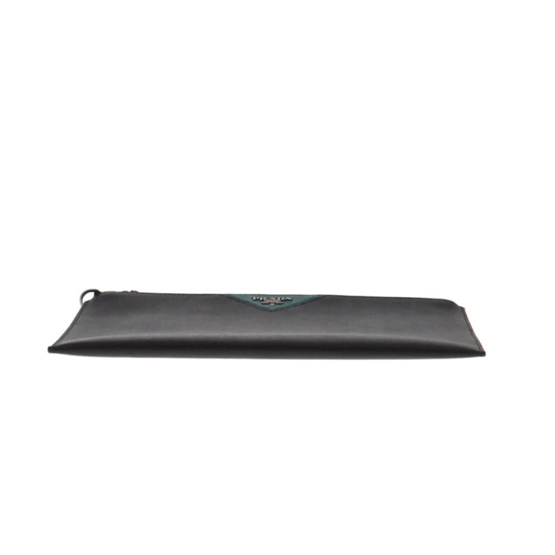 Prada Saffiano Metal Zipped Folio Clutch