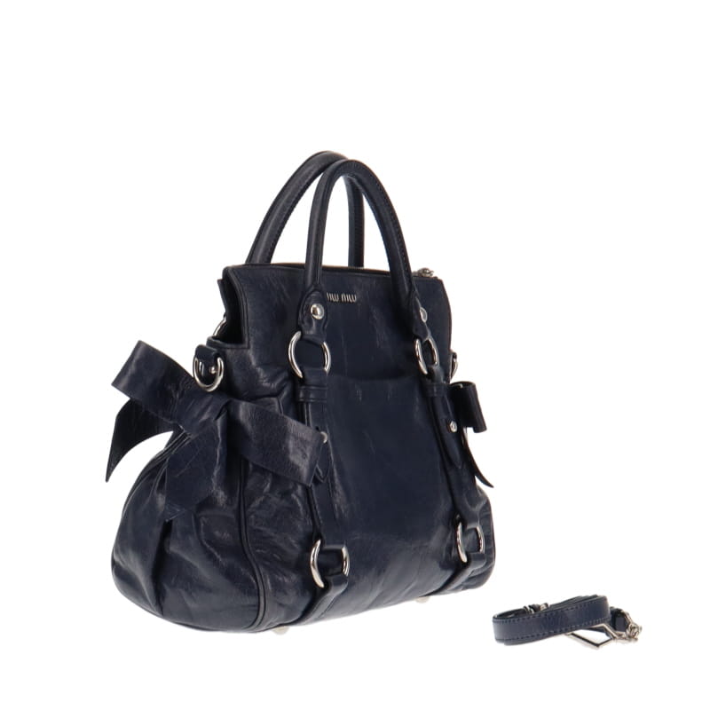 Miu Miu Small Bluette Bow Bag Vitello Shine