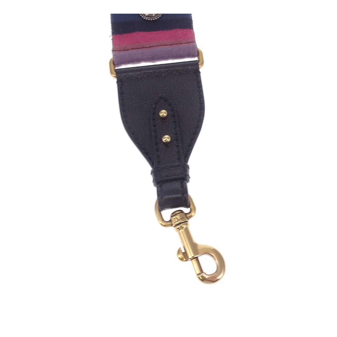 Dior Canvas Embroidered Studded Strap Multi Colour