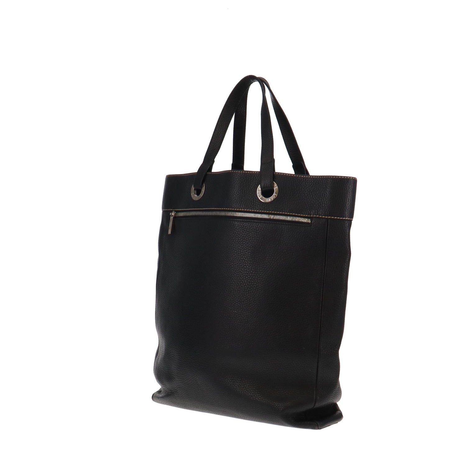 Loewe Vintage North South Black Leather Tote