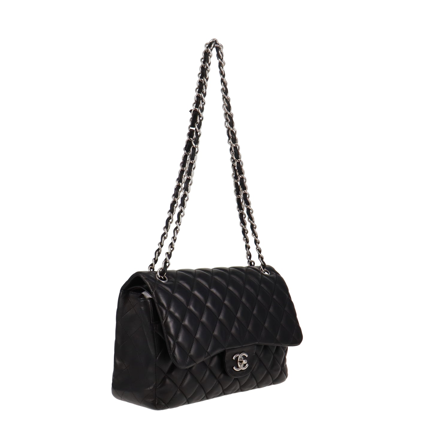 Chanel Jumbo Lambskin Classic Double Flap With Silver Hardware 2012