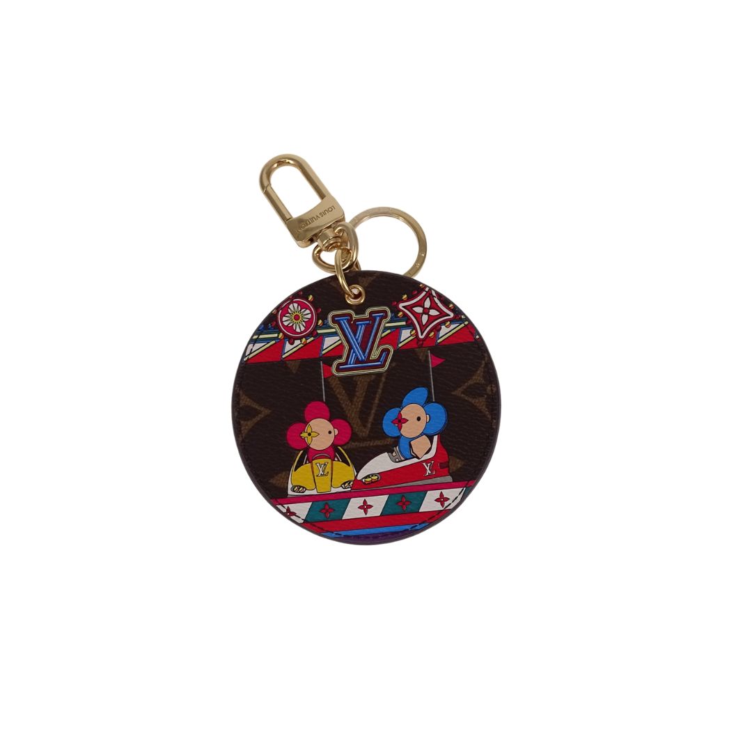 Louis Vuitton ILLUSTRE Xmas Paris Bag Charm and Key Holder Hot Pink Coated Canvas