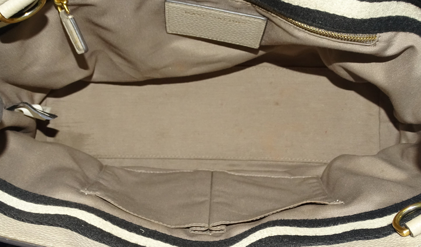 Marc Jacobs Light Grey Gotham Tote With Cotton Strap