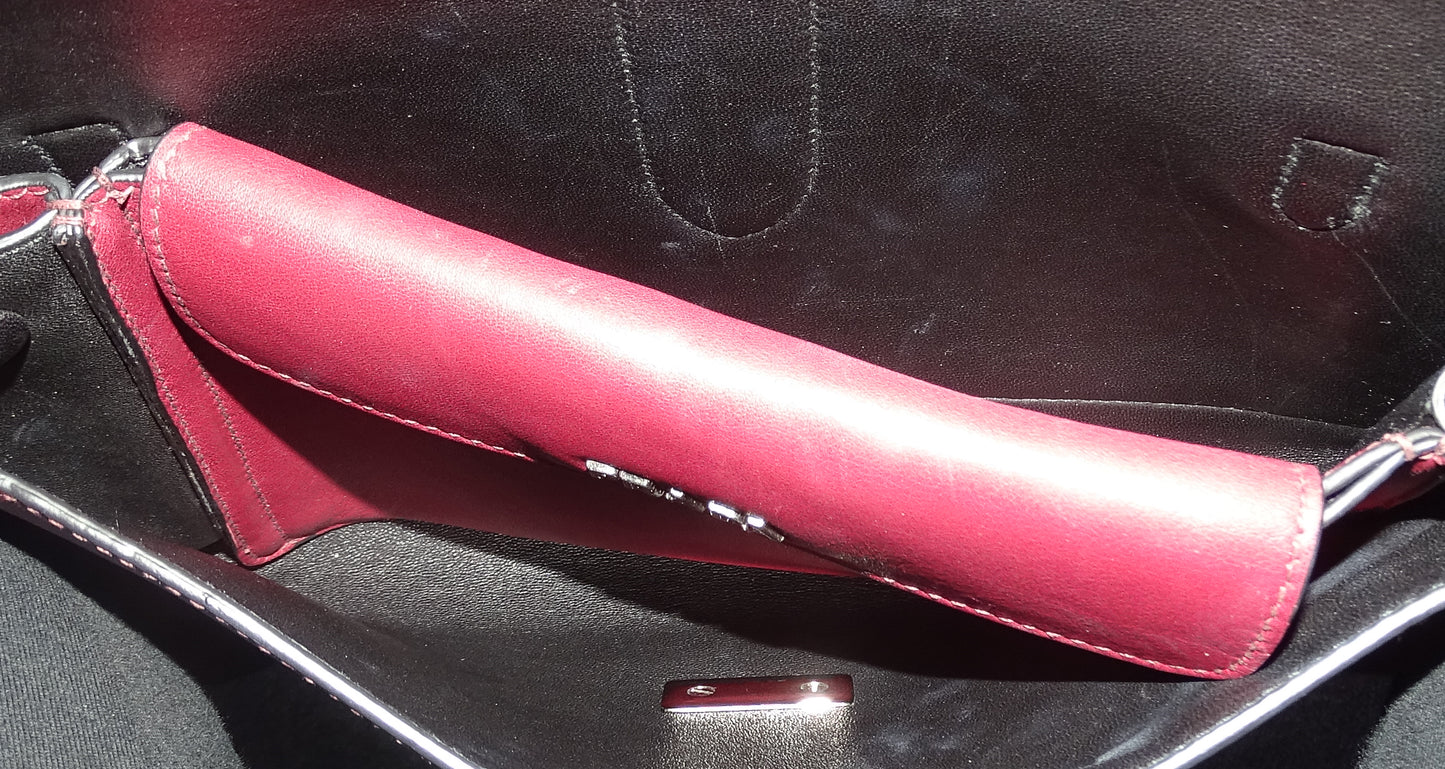 Prada Cerise Vitello Soft Leather Chain Flap Bag