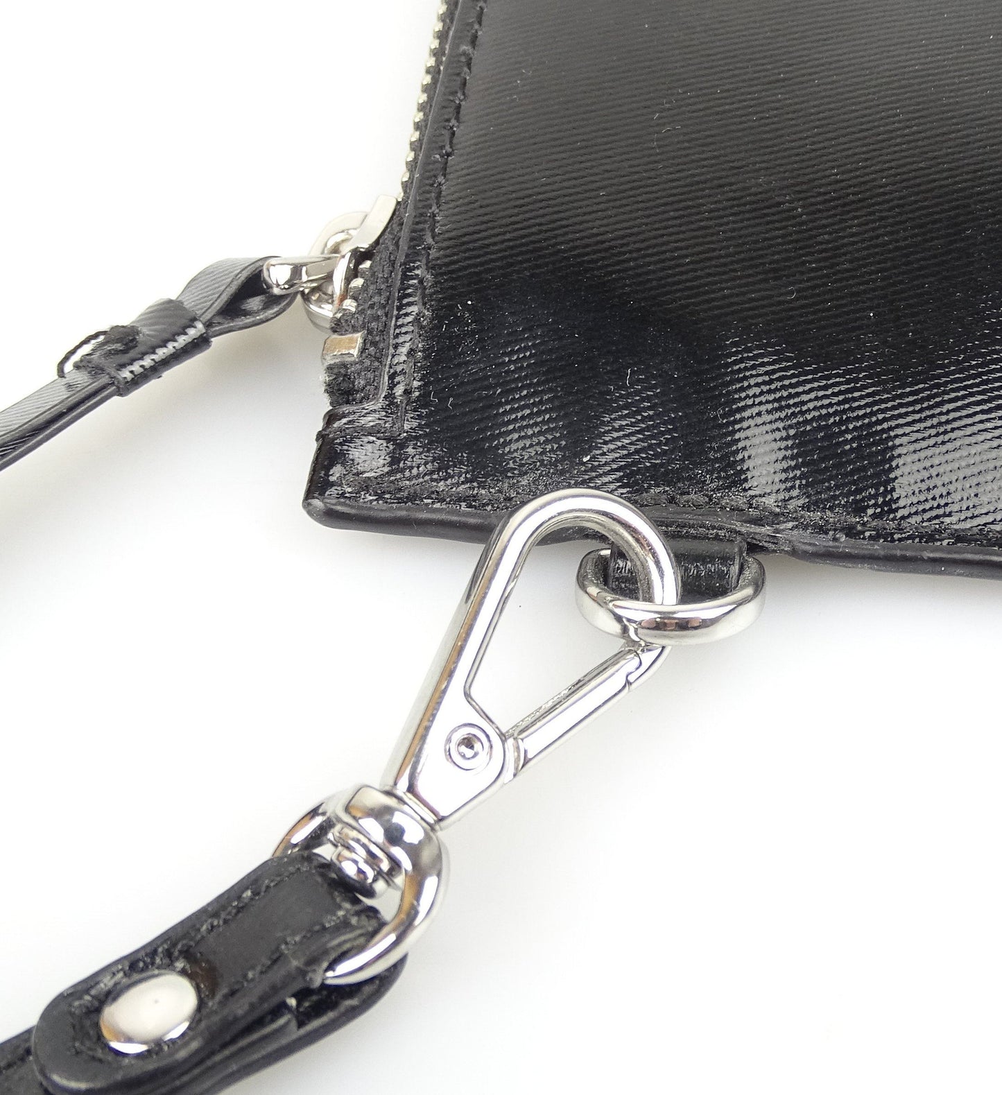 DKNY Black Logo PVC Zipped Wristlet Bags DKNY