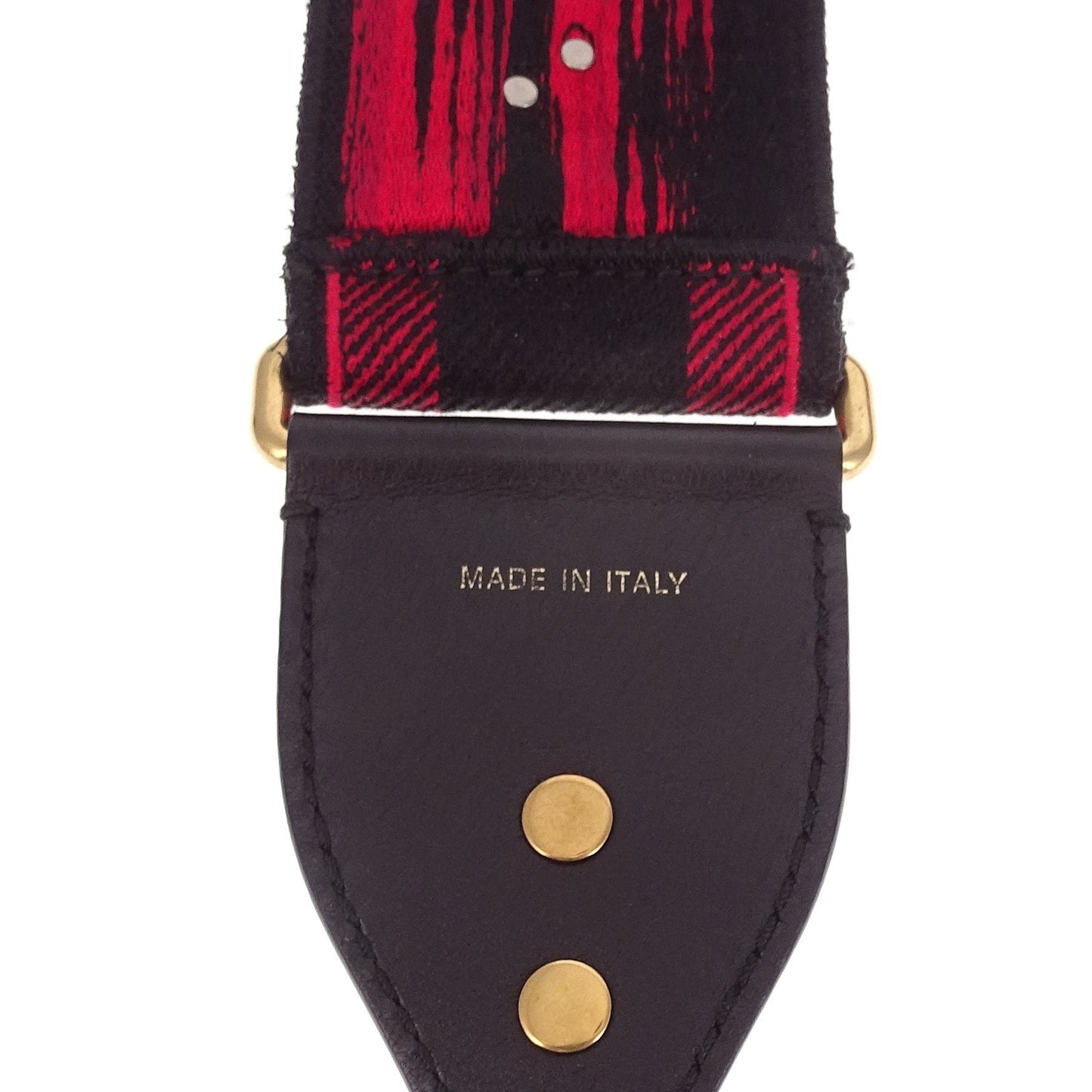 Christian Dior Red/Black Plaid Studded Canvas Shoulder Strap Bags Dior