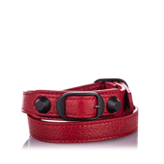 Balenciaga Classic Arena Wrap Leather Bracelet Red Costume, Jewellery Balenciaga
