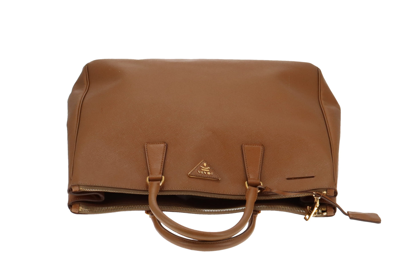Prada Tan Saffiano Large Galleria Double Zip Tote