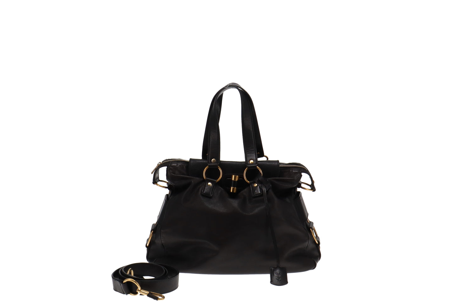 Saint Laurent Black Leather Muse Messenger With Strap
