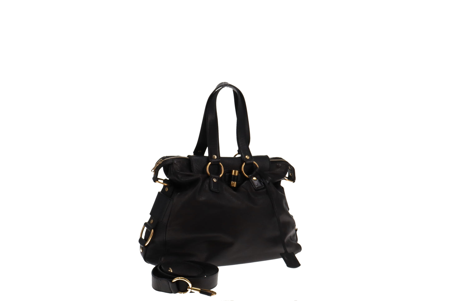 Saint Laurent Black Leather Muse Messenger With Strap