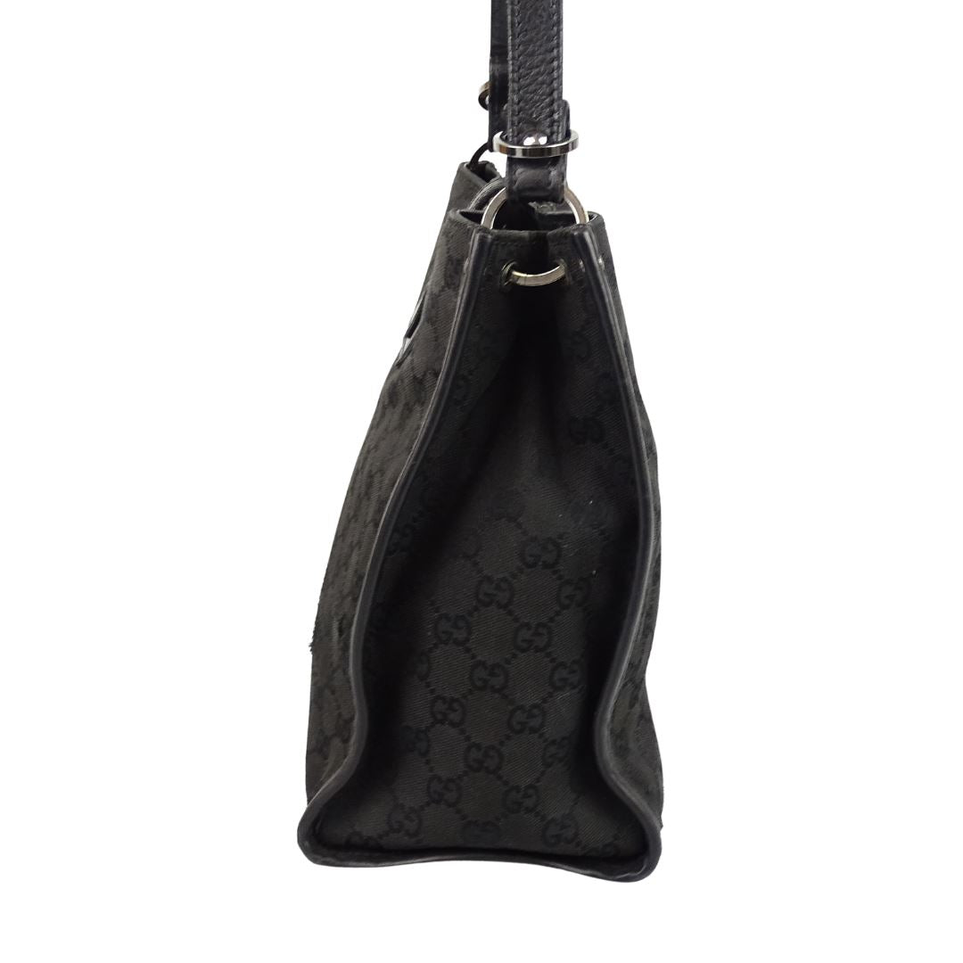 Gucci Vintage Black GG Short Strap Shoulder Bag Bags Gucci