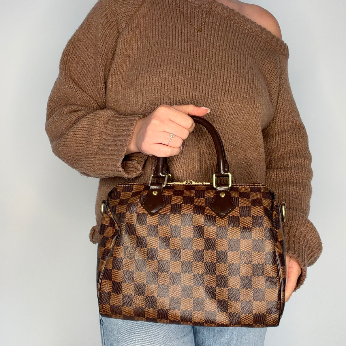 Louis Vuitton Speedy 25 Bandouliere Damier Ebene CT0158
