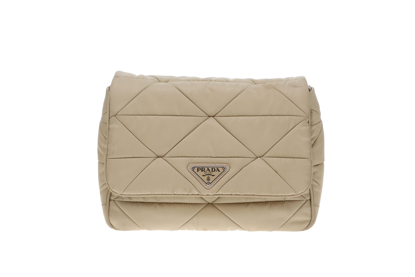 Prada Beige Quilted ReNylon Re-Edition Flap Bag