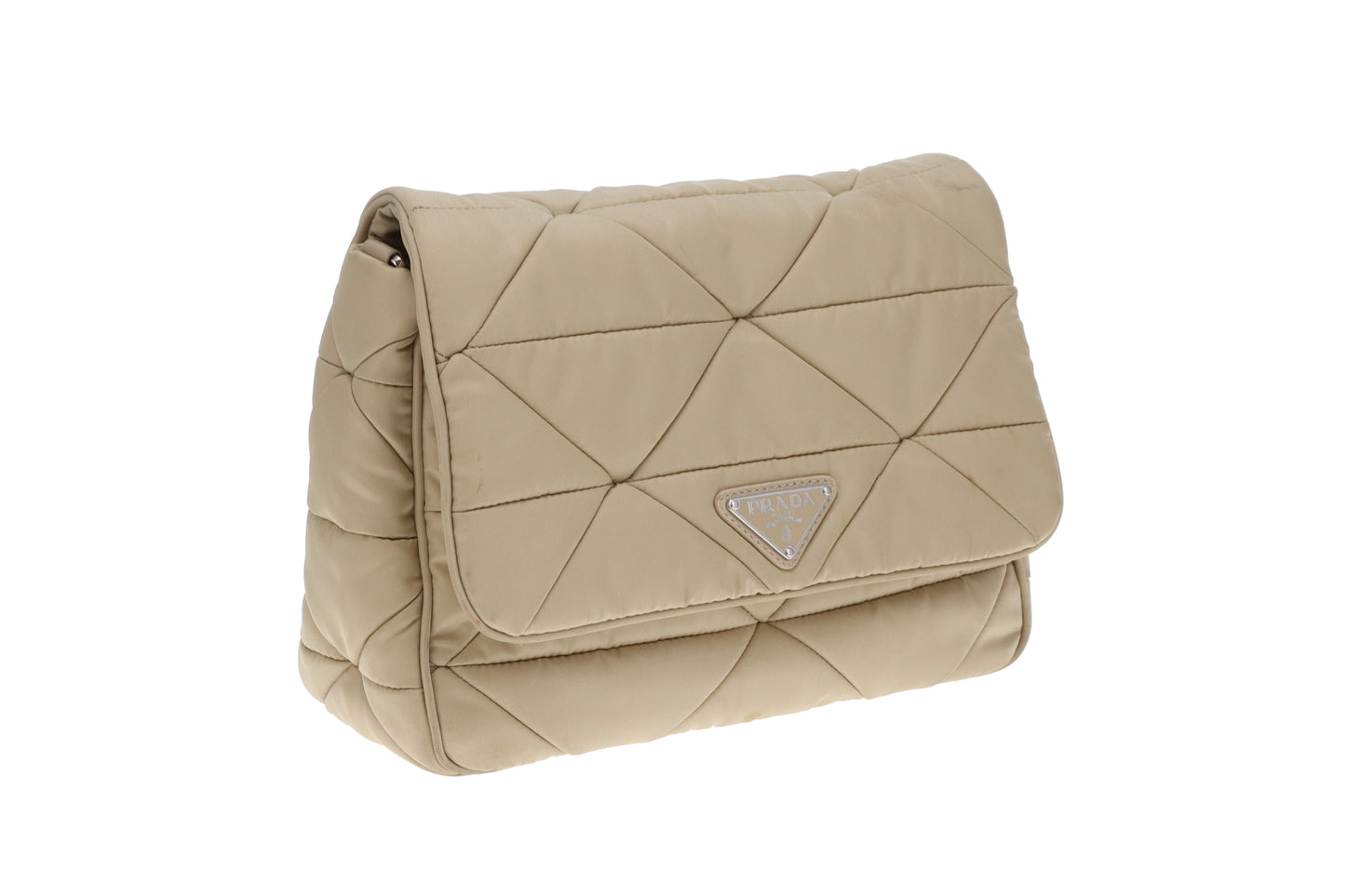 Prada Beige Quilted ReNylon Re-Edition Flap Bag