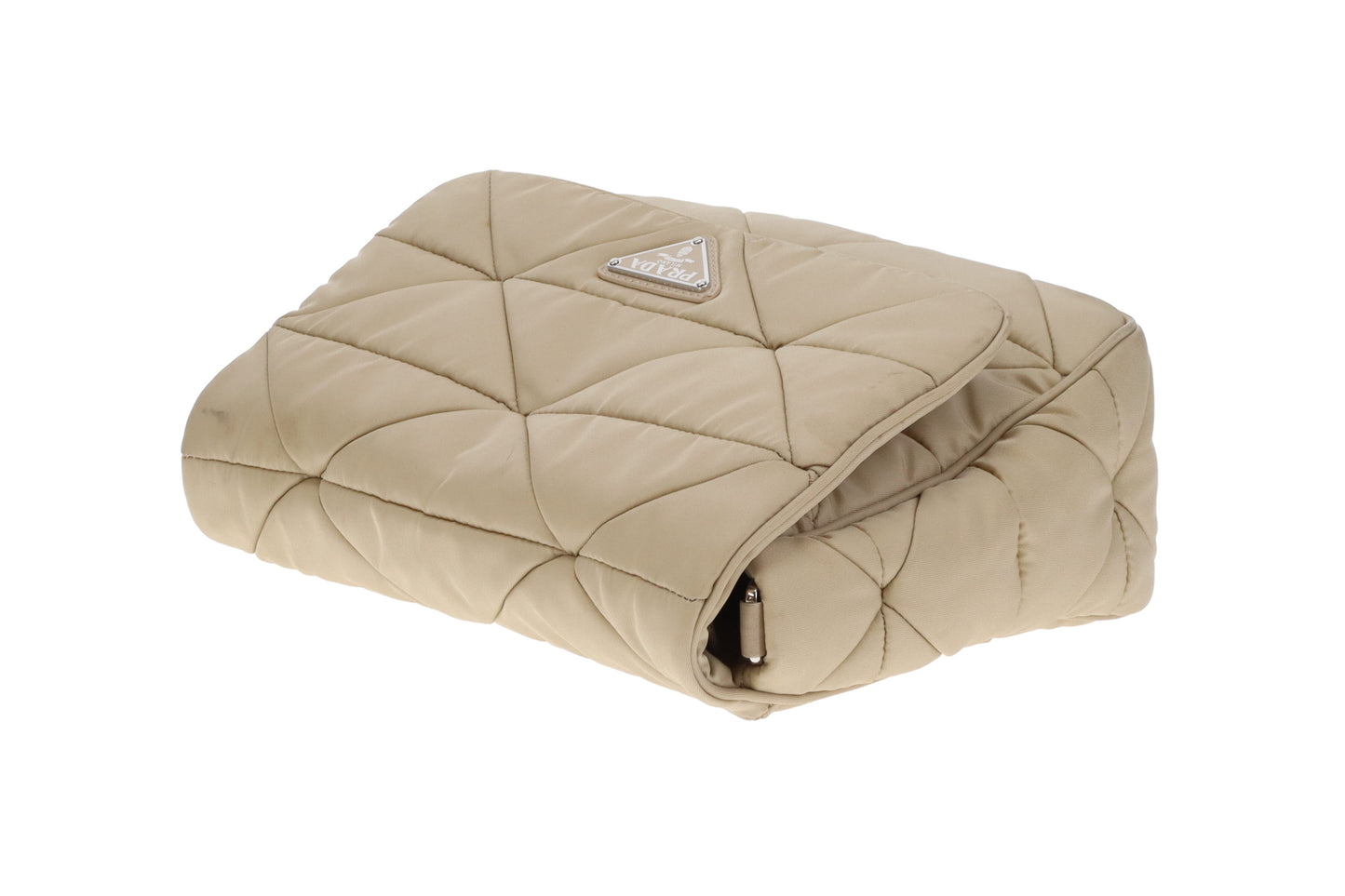 Prada Beige Quilted ReNylon Re-Edition Flap Bag