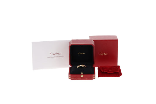 Cartier 18K Yellow, Rose and White Gold 3 Diamond Trinity Ring (size 56)