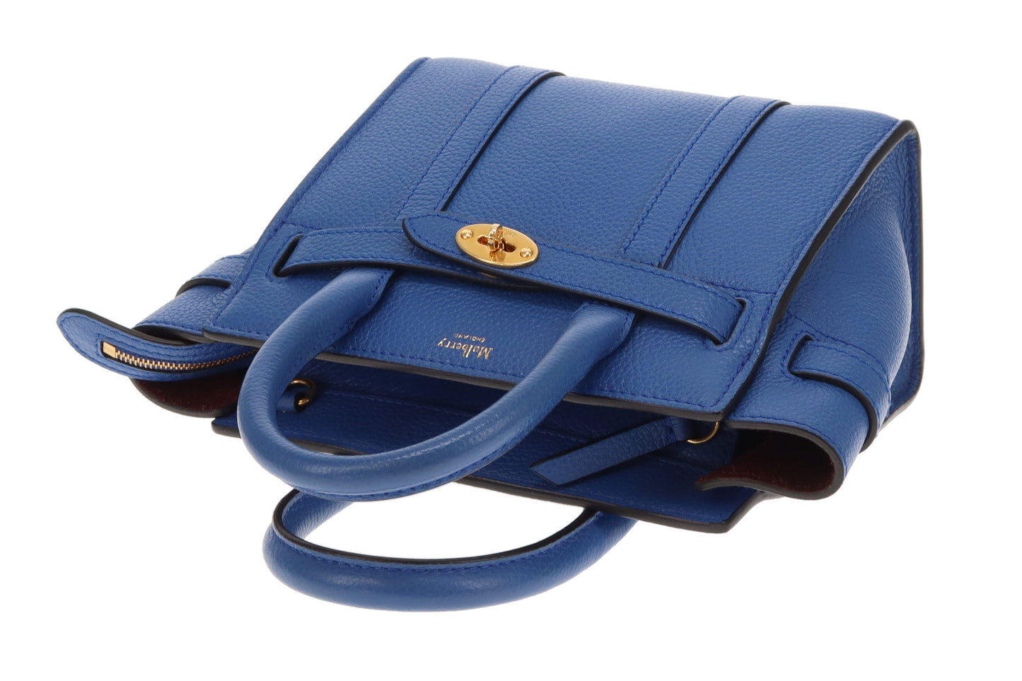 Mulberry Zipped Bayswater Micro In Porcelain Blue