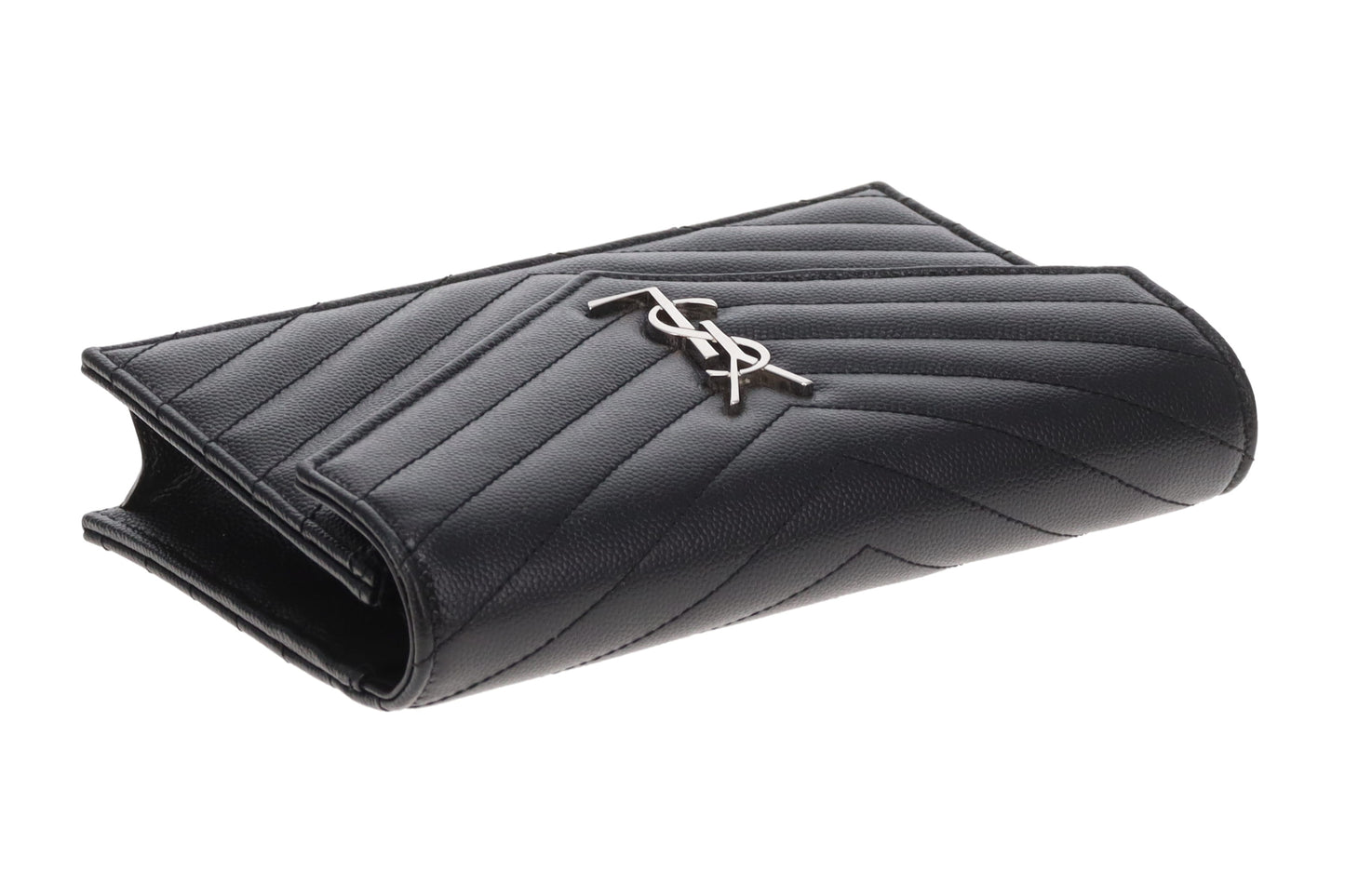 Saint Laurent Cassandra Envelope Wallet on Chain Black SHW 2022