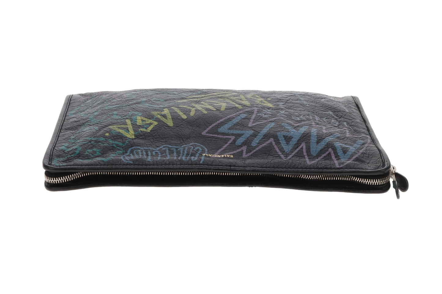 Balenciaga Bazar Graffiti Zip Pouch Leather
