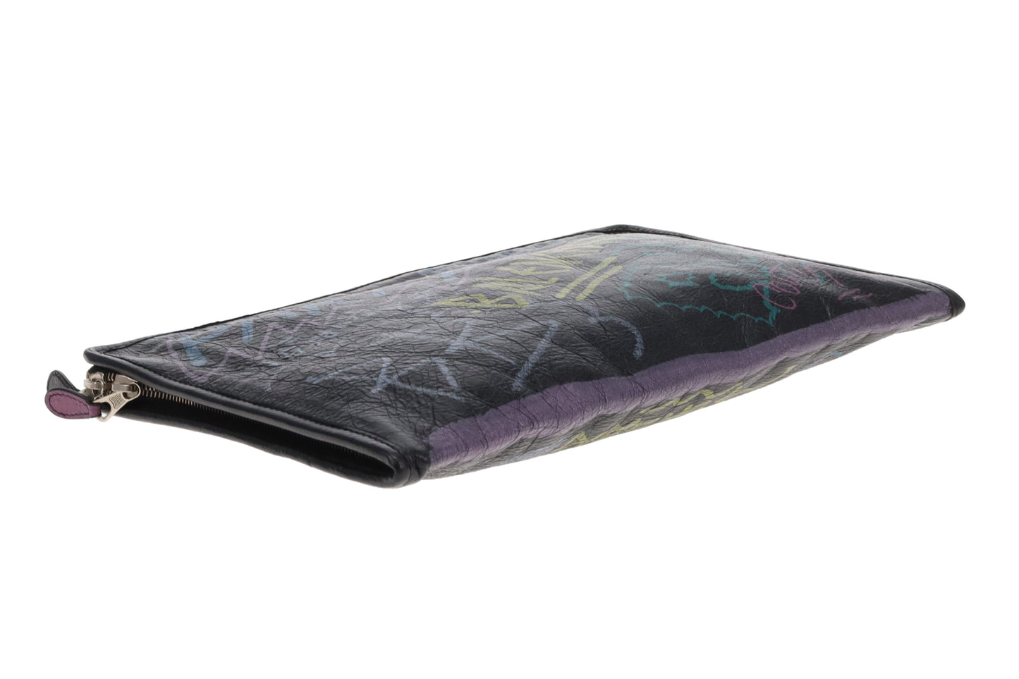 Balenciaga Bazar Graffiti Zip Pouch Leather