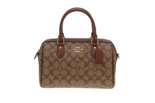 Coach Rowan Satchel Tan In Signature Canvas