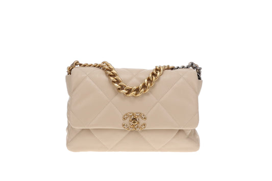 Chanel Beige Medium Chanel 19 2020