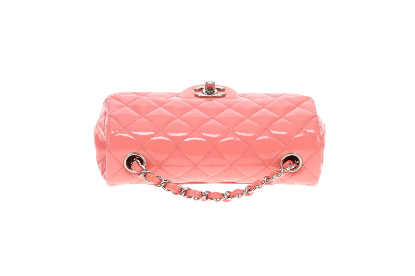 Chanel Classic Mini Rectangle Flap Pink Patent SHW 2015/16