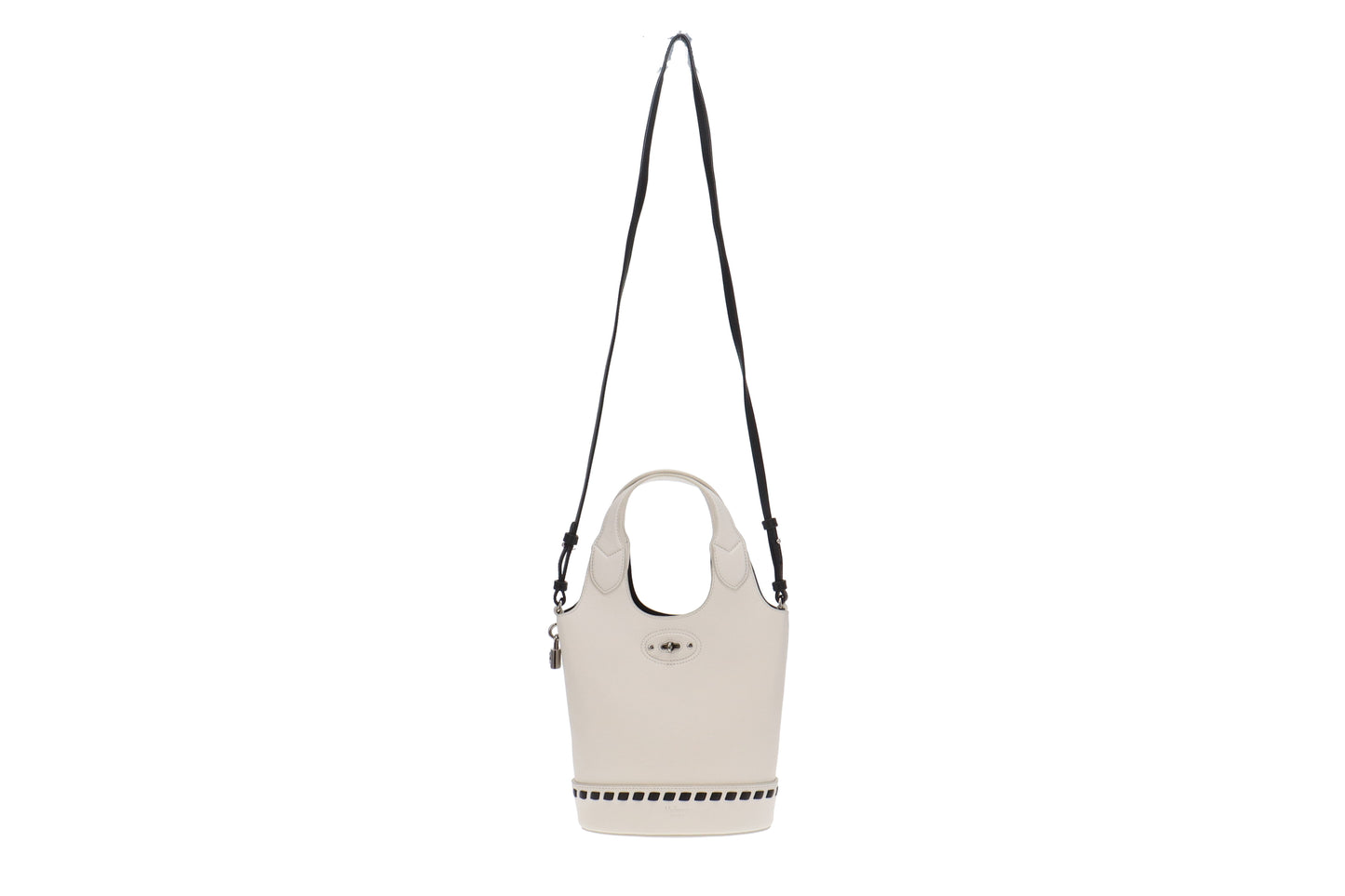 Mulberry White with Contrast Black Detailing Lily Bucket Bag