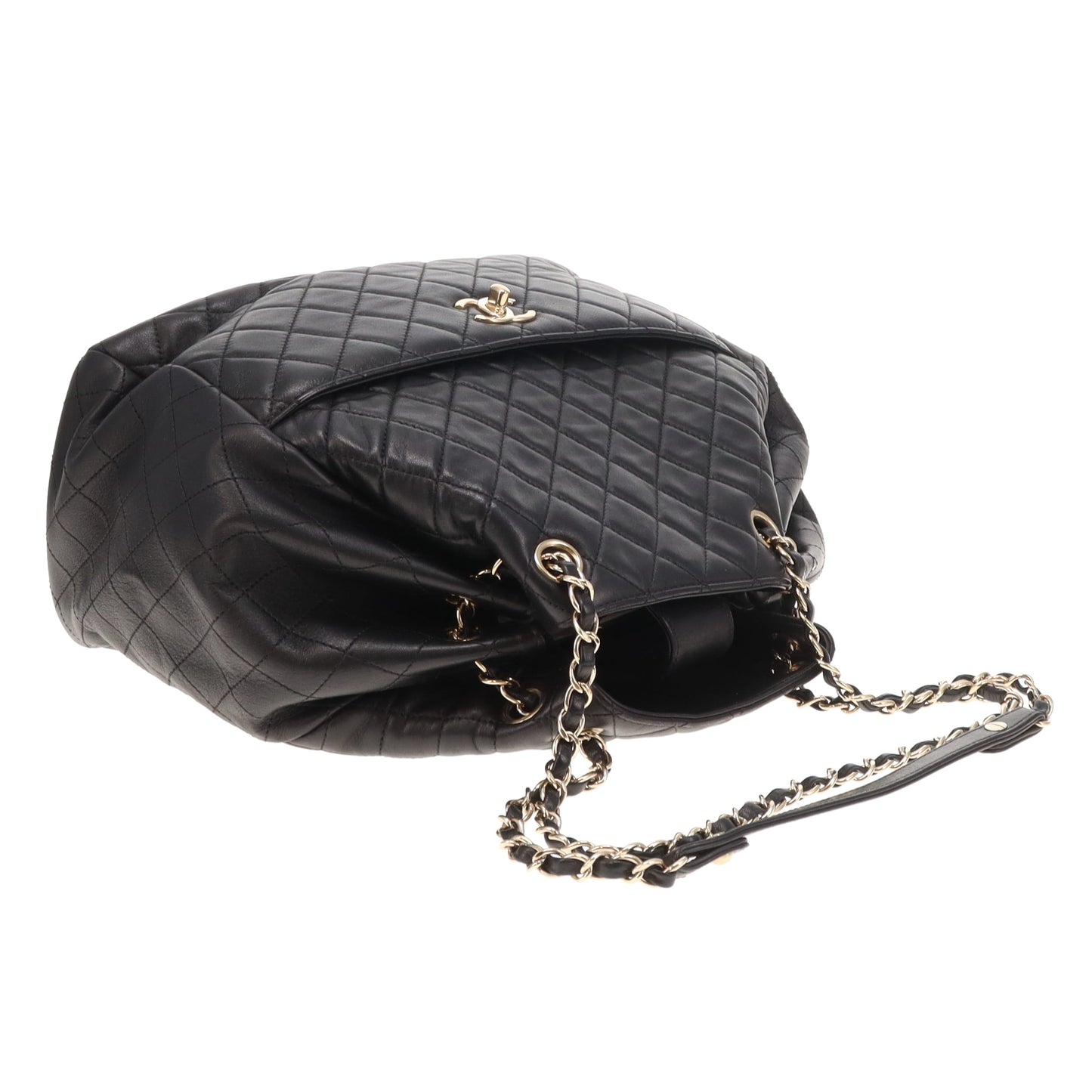 Chanel Drawstring Bucket Bag Black Lambskin GHW 2016/17