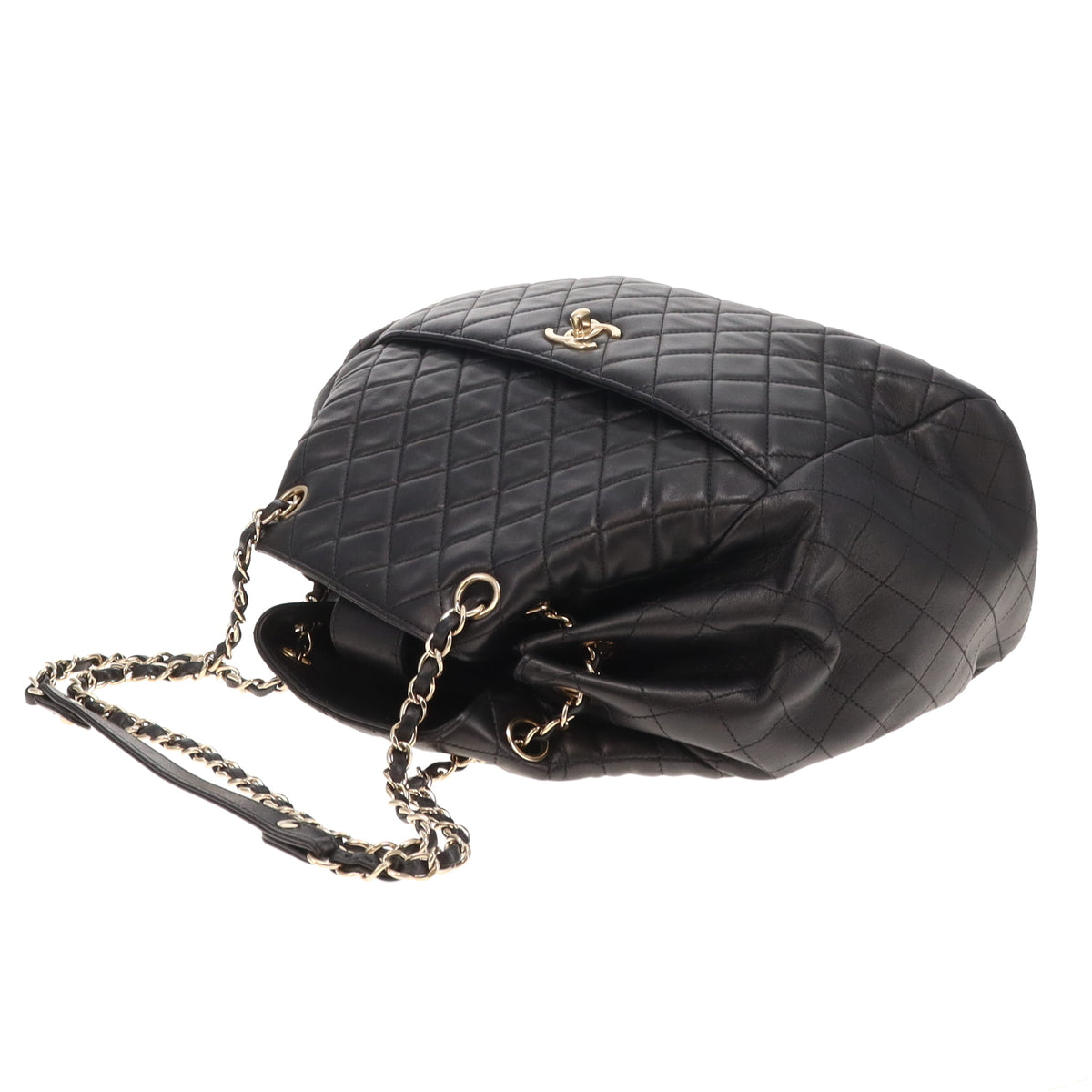 Chanel Drawstring Bucket Bag Black Lambskin GHW 2016/17