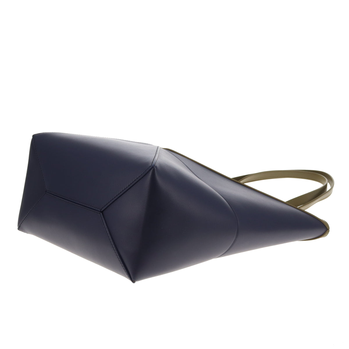Loewe Puzzle Fold Tote Medium In Dark Khaki and Abyss Blue