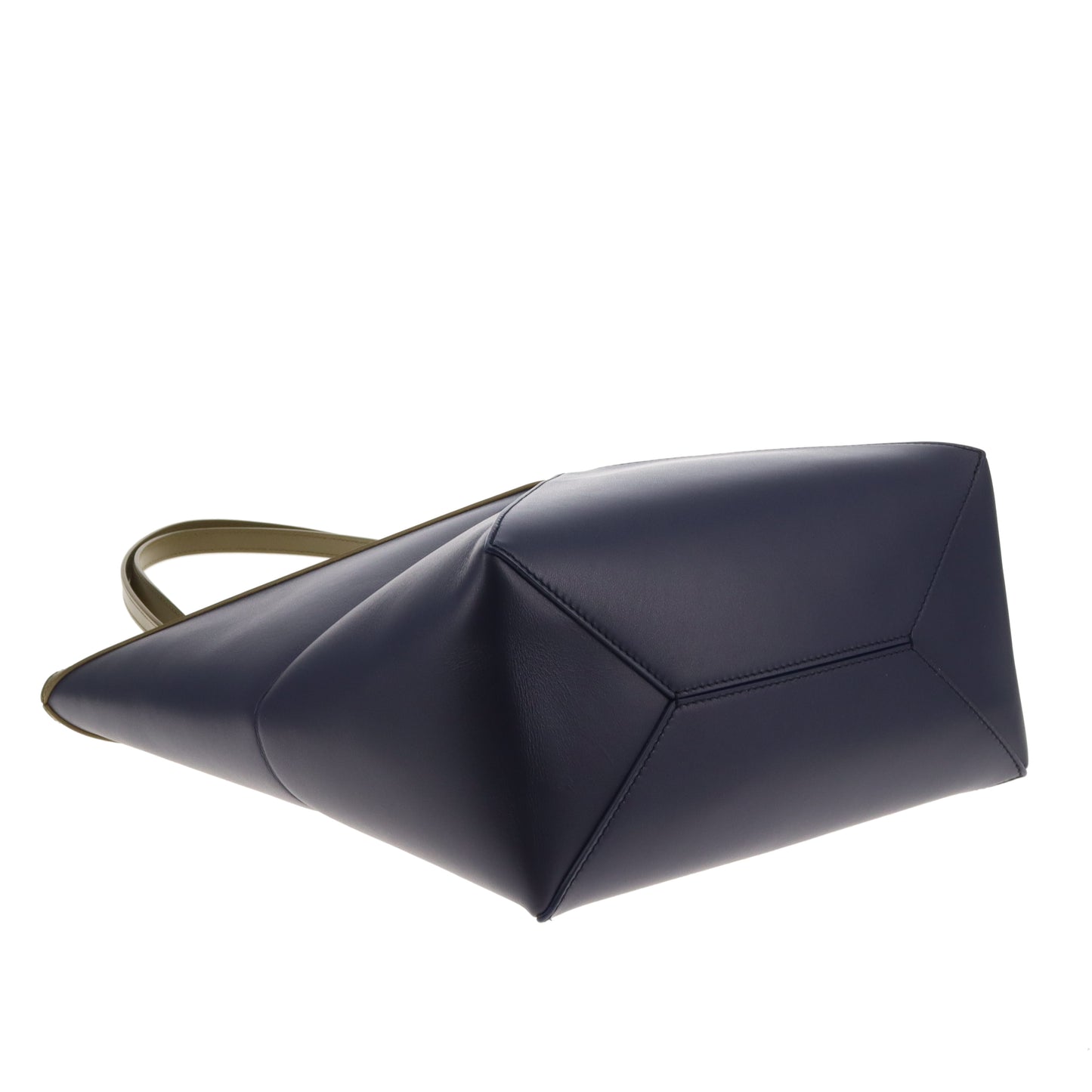 Loewe Puzzle Fold Tote Medium In Dark Khaki and Abyss Blue
