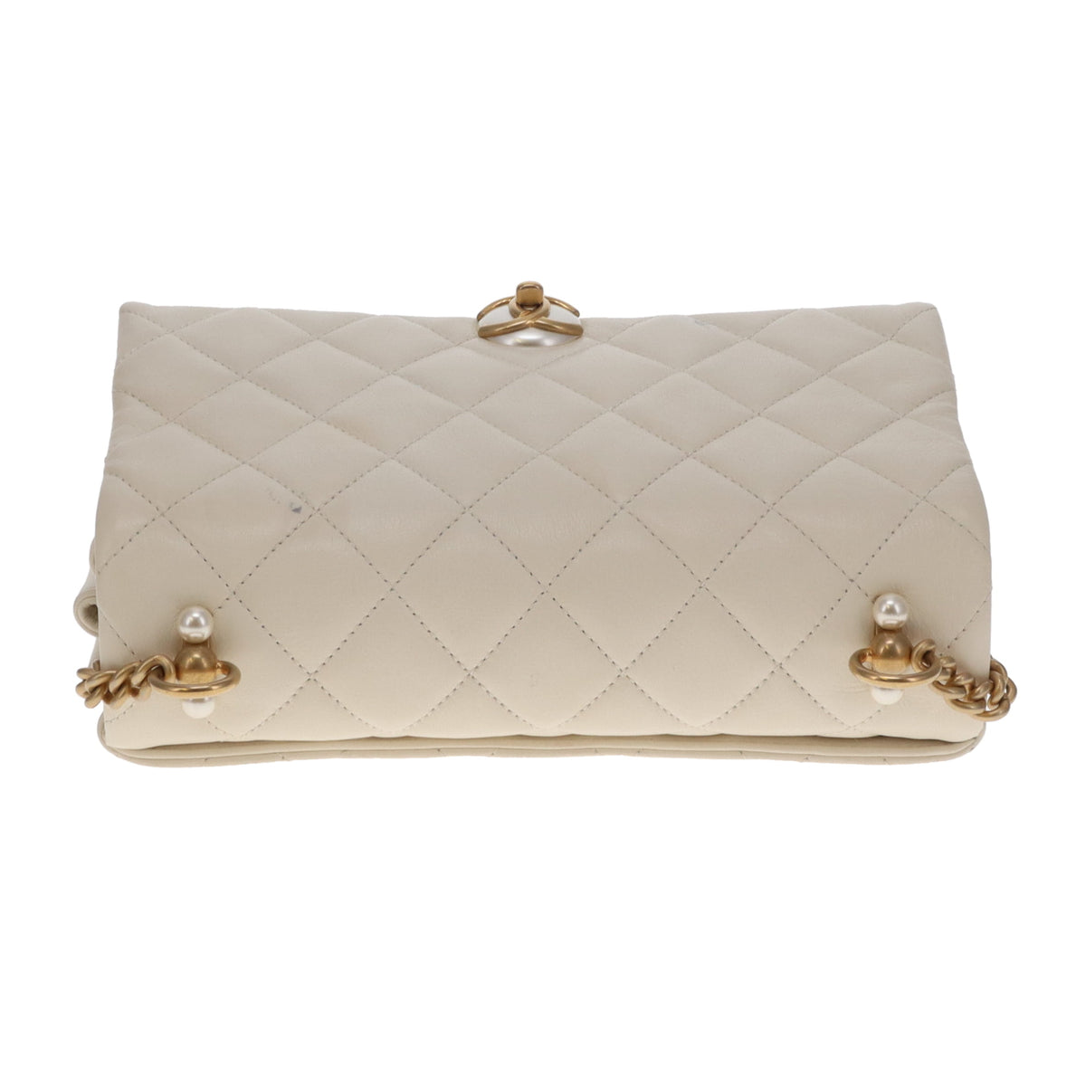 Chanel Pearl CC Accordian Flap Bag Ivory GHW 19/20