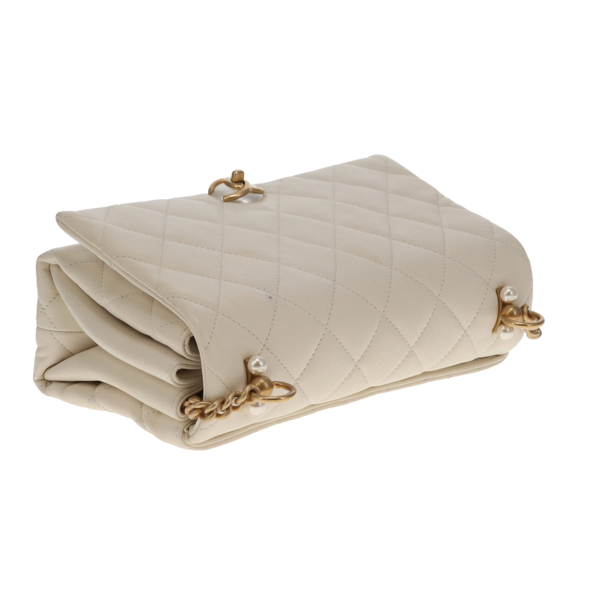 Chanel Pearl CC Accordian Flap Bag Ivory GHW 19/20