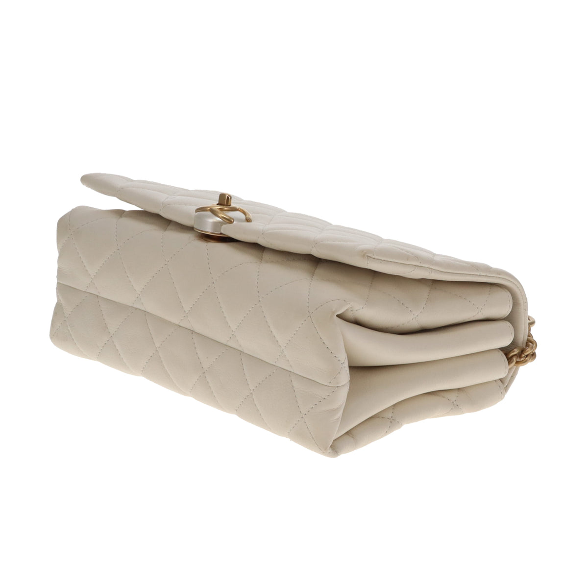 Chanel Pearl CC Accordian Flap Bag Ivory GHW 19/20