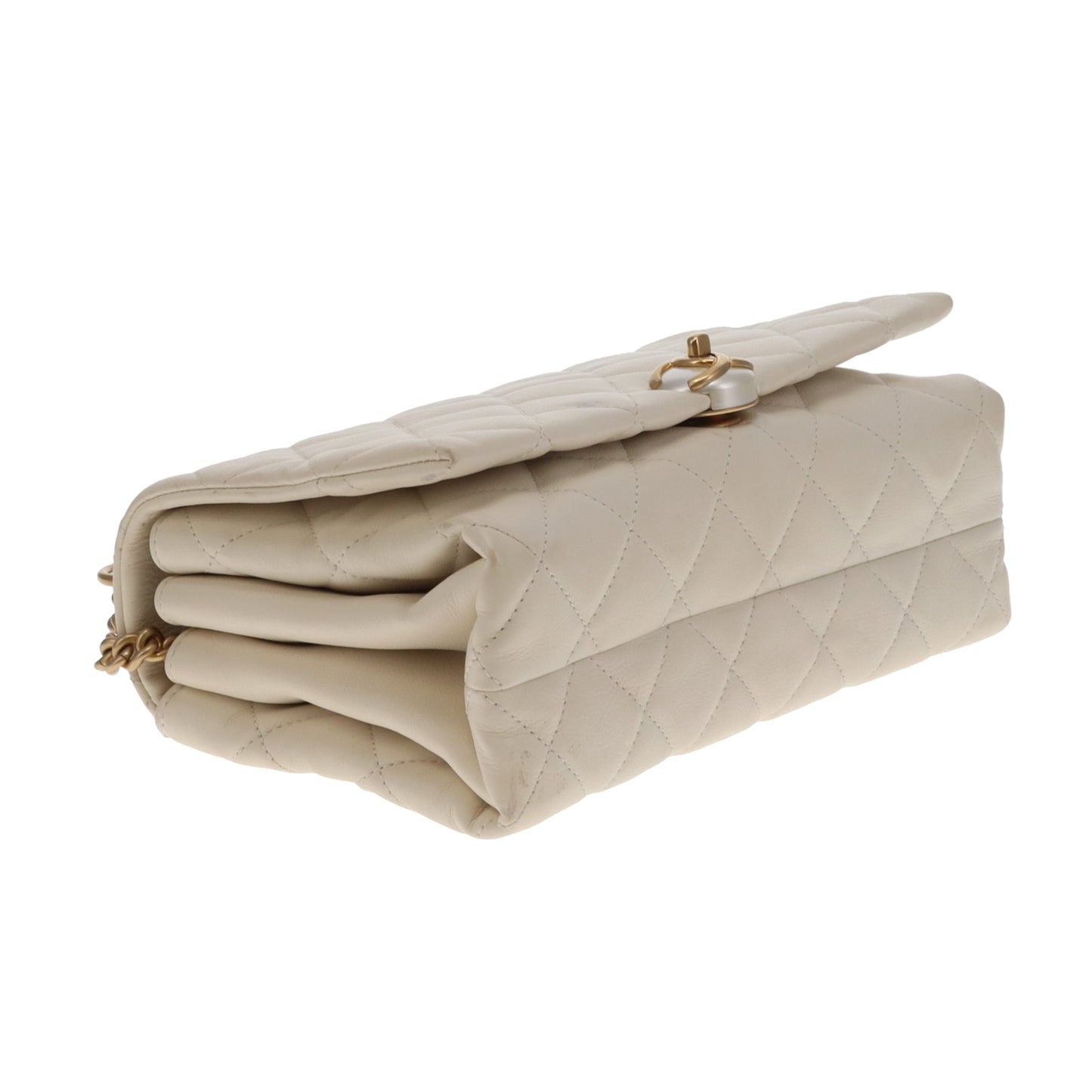 Chanel Pearl CC Accordian Flap Bag Ivory GHW 19/20