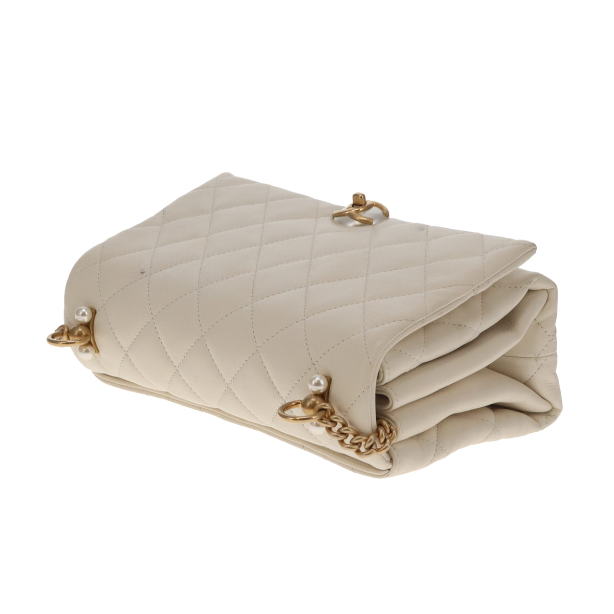 Chanel Pearl CC Accordian Flap Bag Ivory GHW 19/20