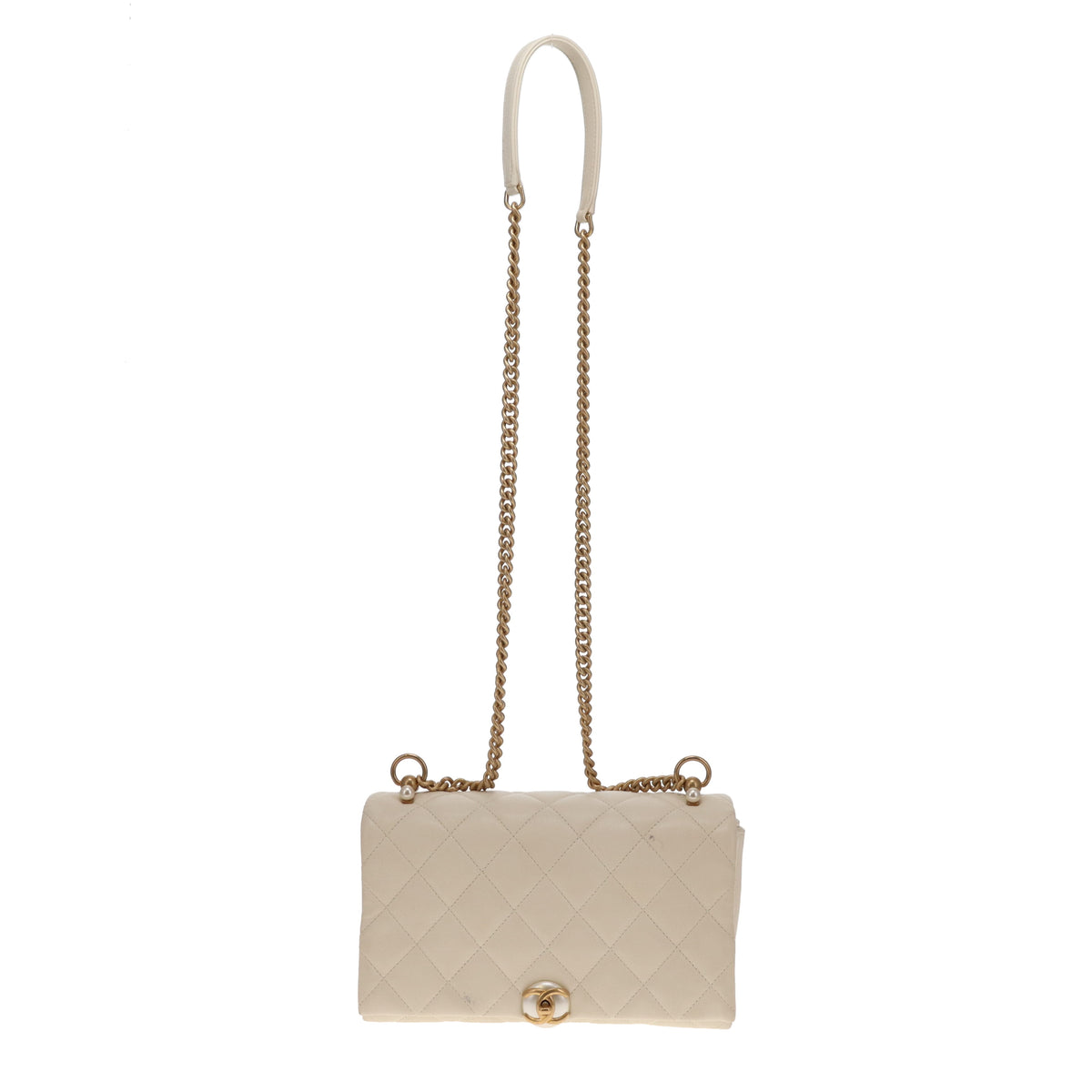 Chanel Pearl CC Accordian Flap Bag Ivory GHW 19/20