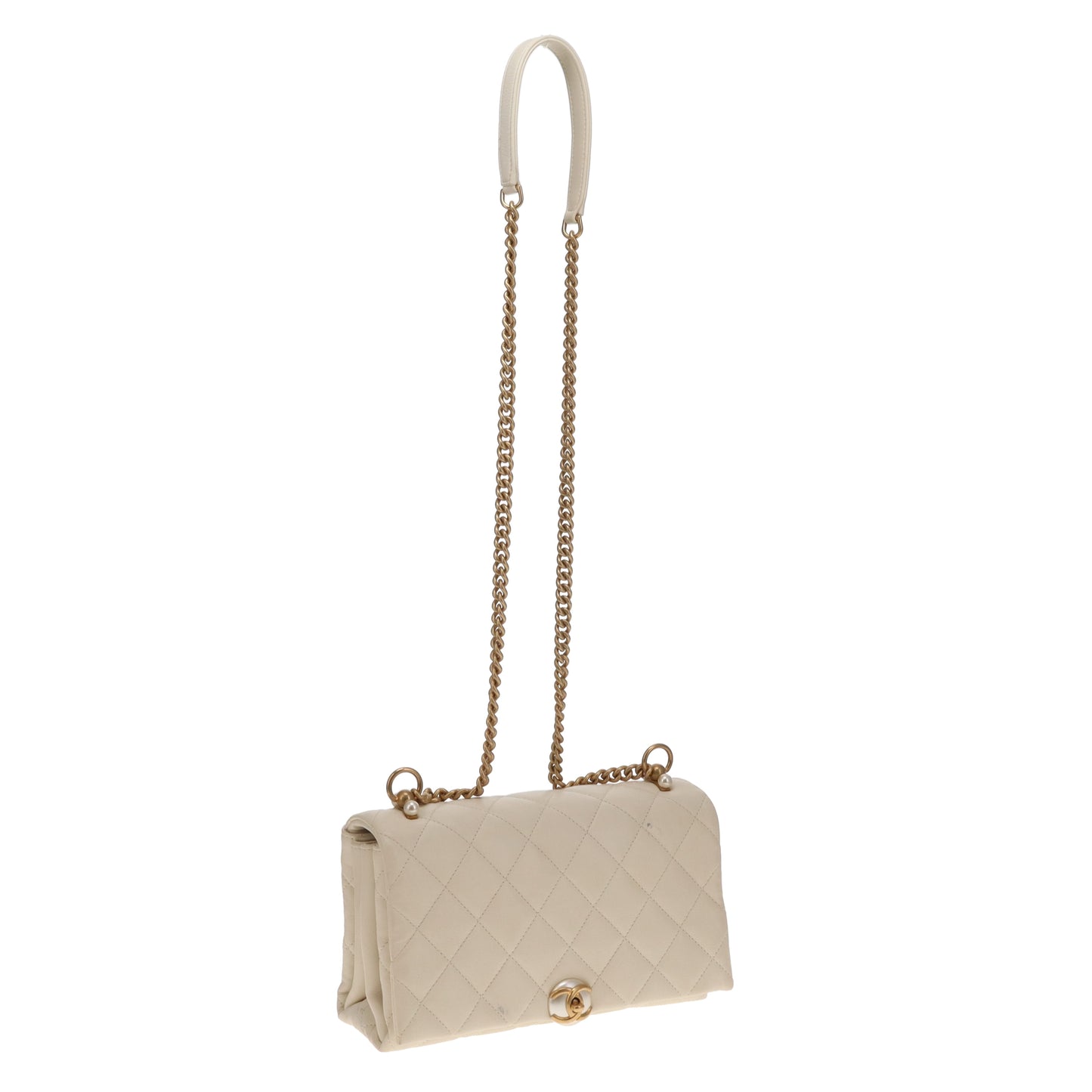 Chanel Pearl CC Accordian Flap Bag Ivory GHW 19/20